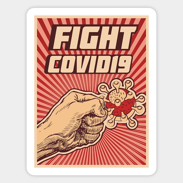 Fight Covid19 Sticker by R4Design